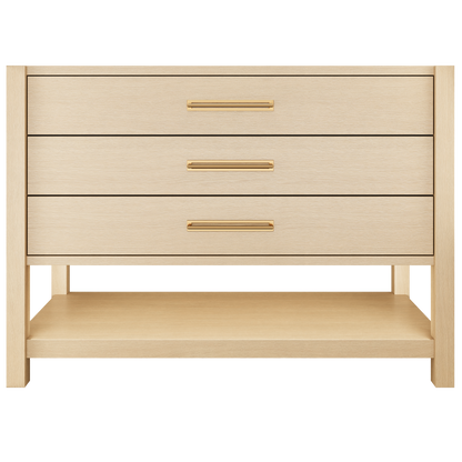 Kiawah 3-Drawer Single Bath Vanity 48in Natural Weathered Satin Gold