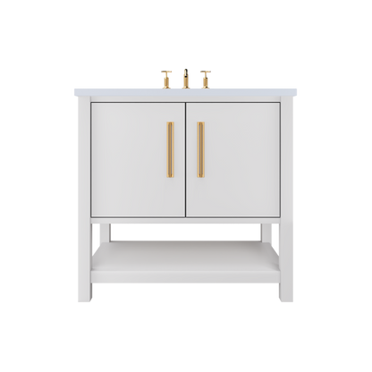 Vanderloc Kiawah Single Sink Vanity - Strong White