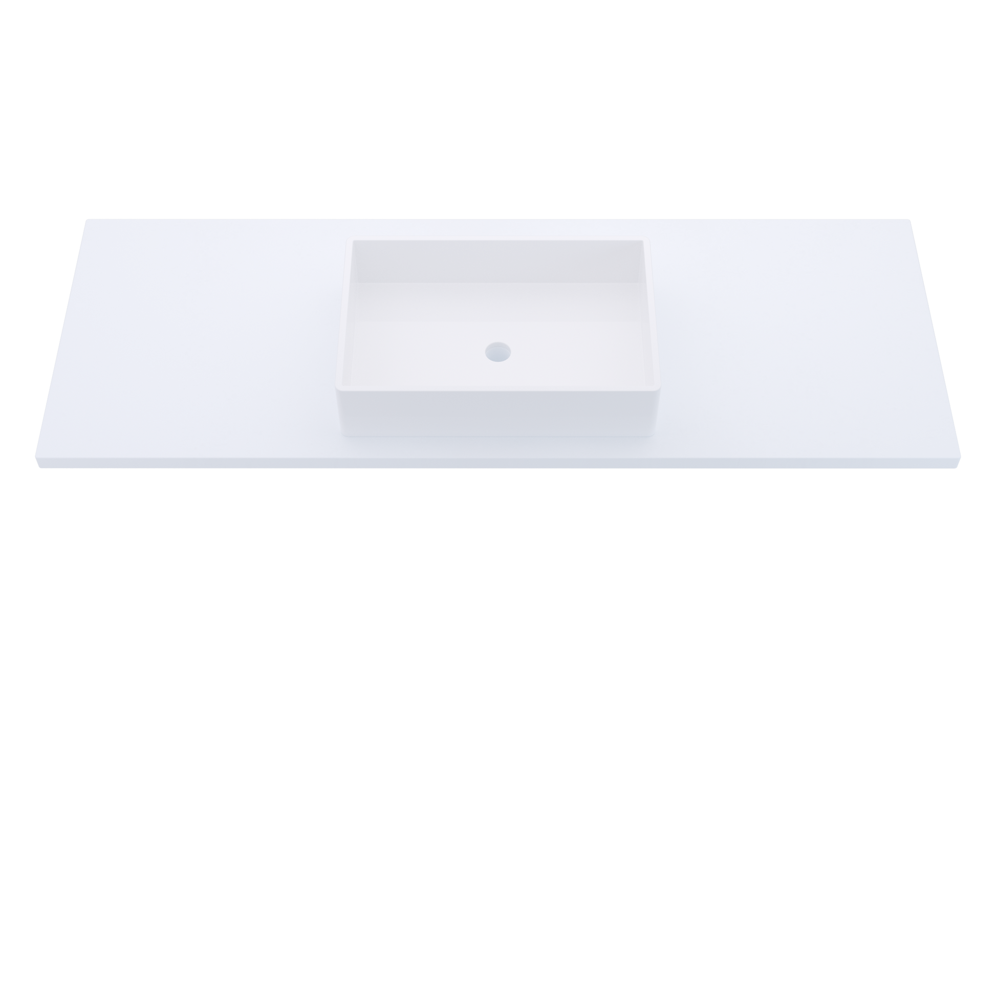 61" Vanderloc Silestone® Quartz Bathroom Vanity Top | Single Vigo Sink | Centered in Miami White