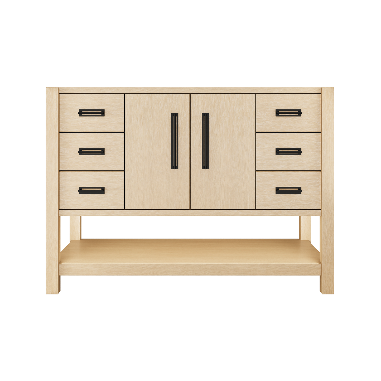 Kiawah Single Extra-Wide Bath Vanity 48in Natural Weathered Matte Black