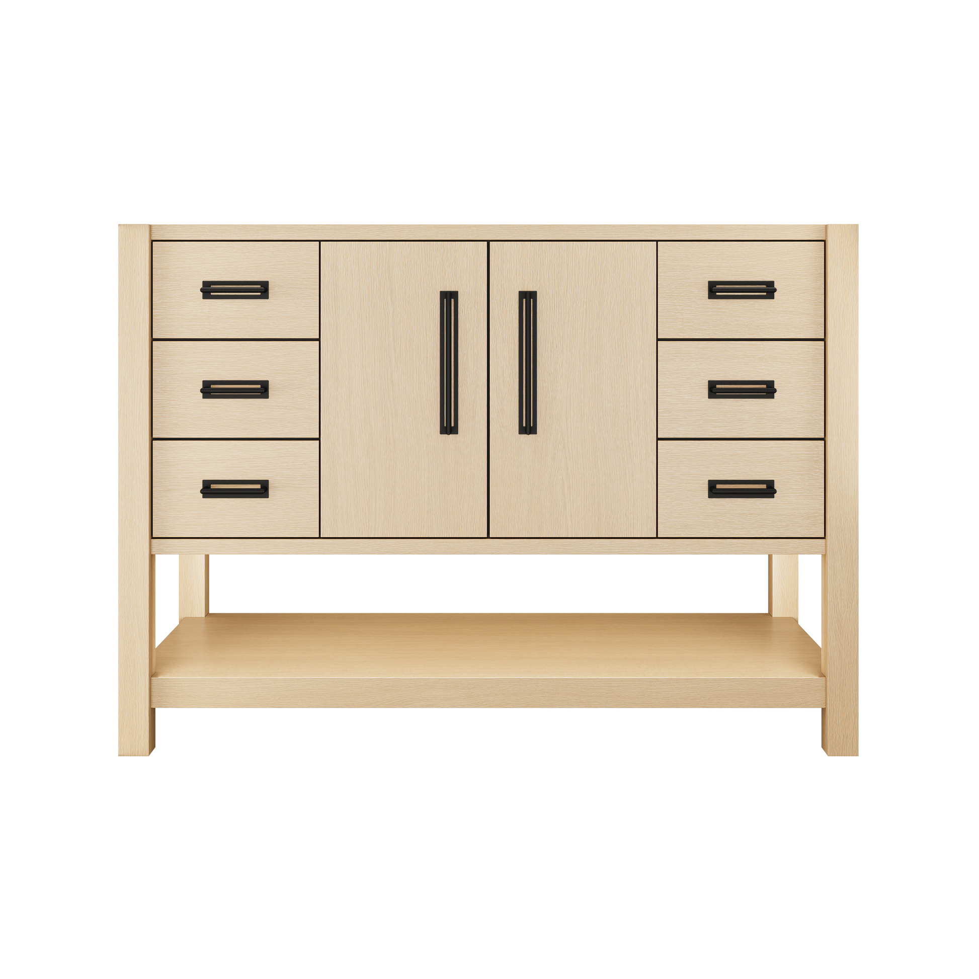 Kiawah Single Extra-Wide Bath Vanity 48in Natural Weathered Matte Black