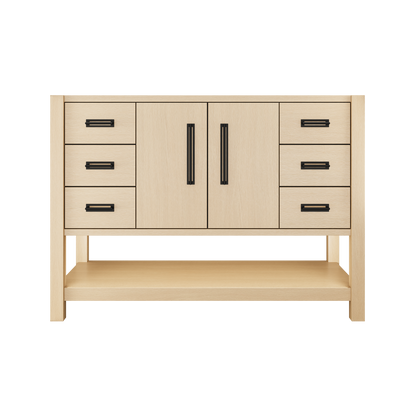 Kiawah Single Extra-Wide Bath Vanity 48in Natural Weathered Matte Black