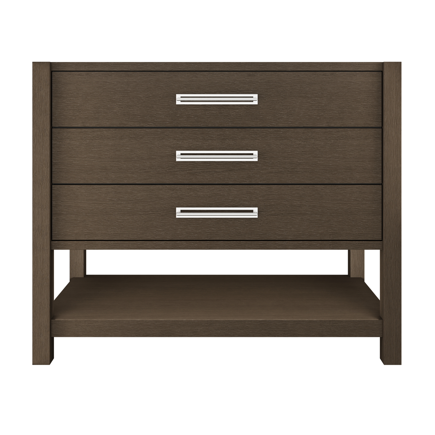Kiawah 3-Drawer Single Bath Vanity 42in Russet Shadow Polished Chrome