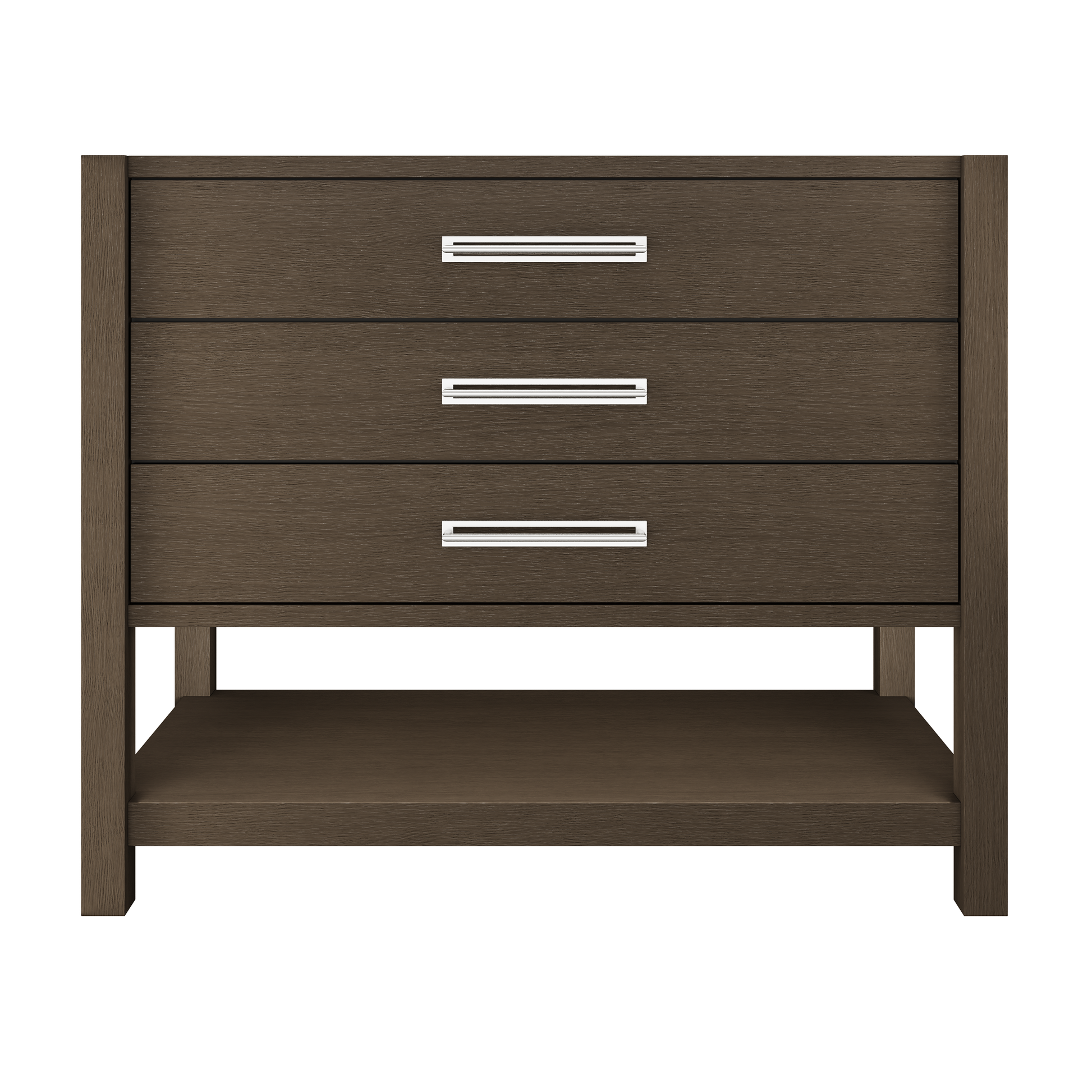 Kiawah 3-Drawer Single Bath Vanity 42in Russet Shadow Polished Chrome