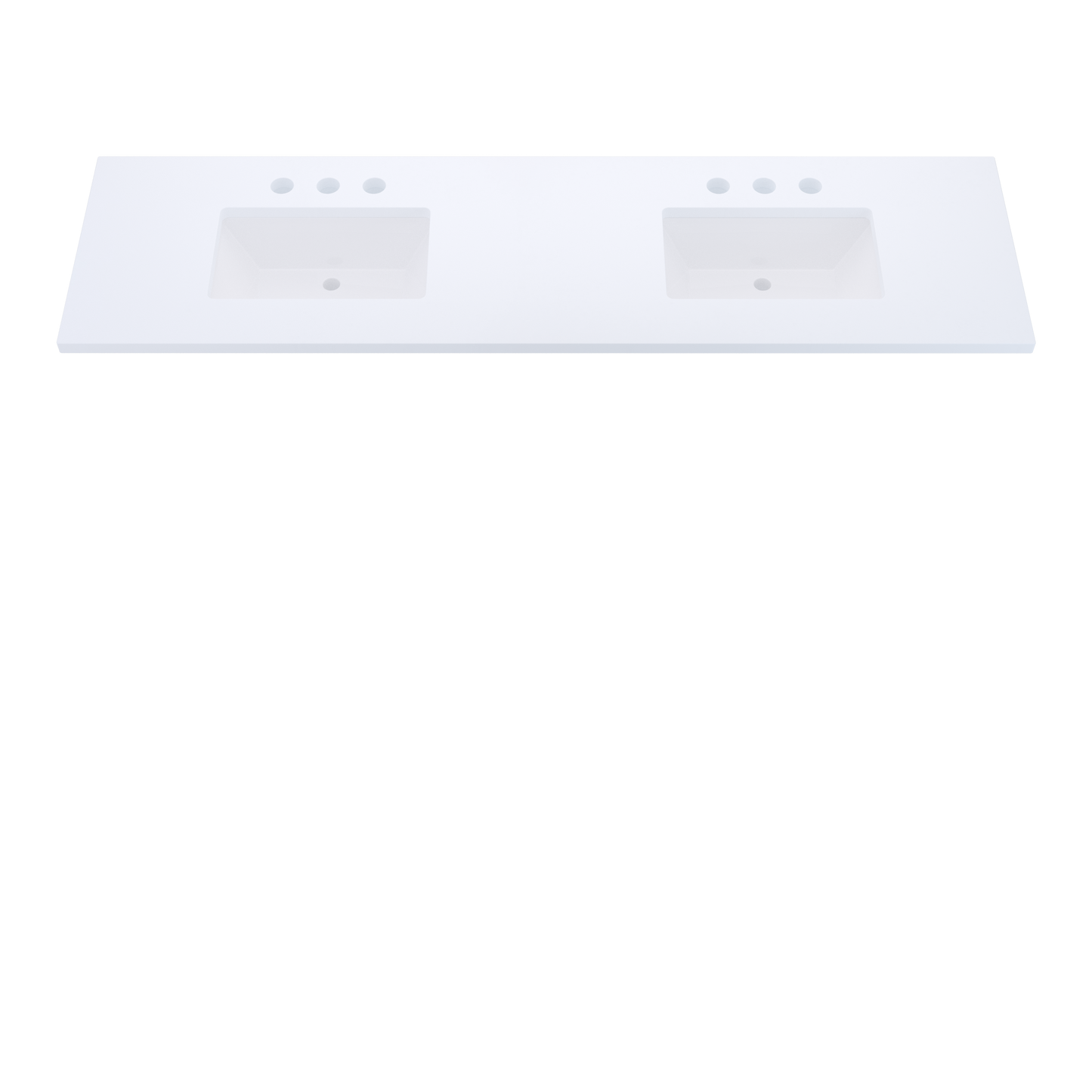 79" Vanderloc Silestone® Quartz Bathroom Vanity Top | Double Rectangle Sink | Centered in Miami White