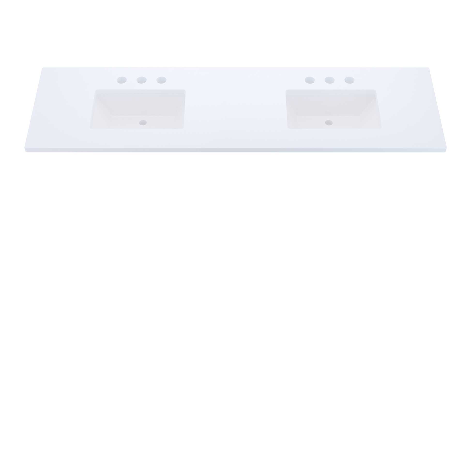 79" Vanderloc Silestone® Quartz Bathroom Vanity Top | Double Rectangle Sink | Centered in Miami White