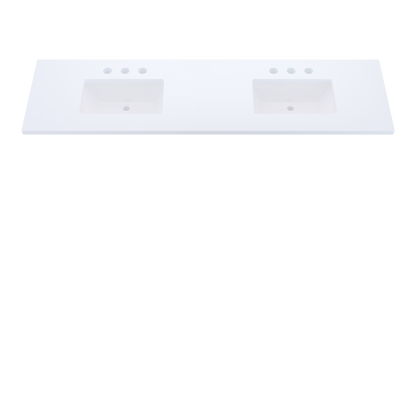 79" Vanderloc Silestone® Quartz Bathroom Vanity Top | Double Rectangle Sink | Centered in Miami White