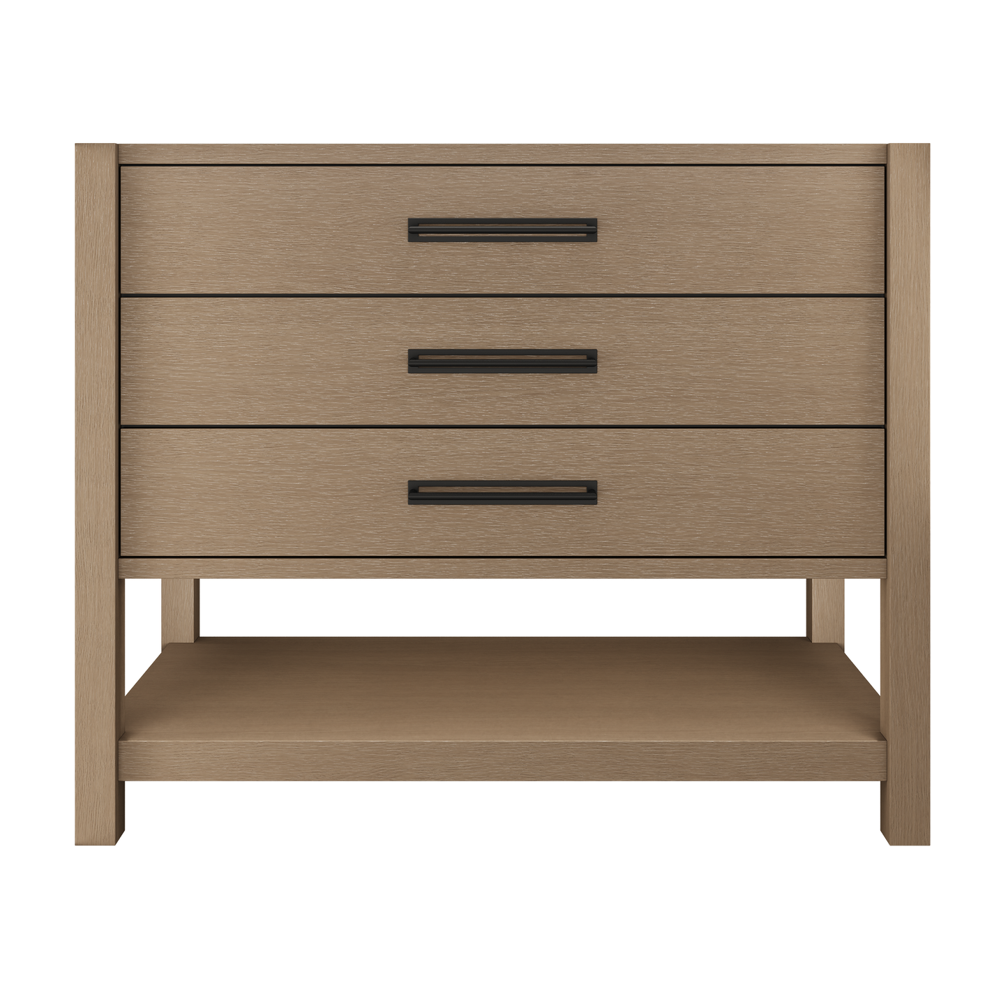 Kiawah 3-Drawer Single Bath Vanity 42in Smoked Modern Matte Black