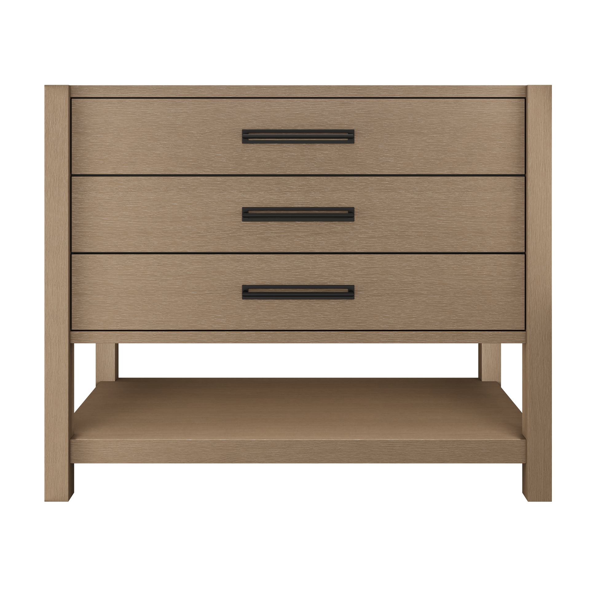 Kiawah 3-Drawer Single Bath Vanity 42in Smoked Modern Matte Black