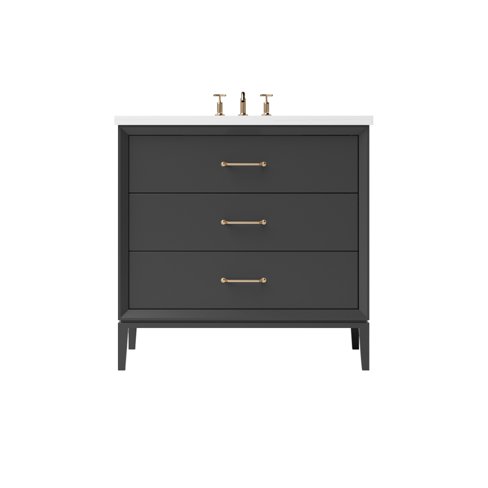 Vanderloc Alexandra Three-Drawer Single Sink 30" - Off Black