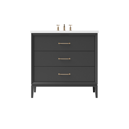Vanderloc Alexandra Three-Drawer Single Sink 30" - Off Black