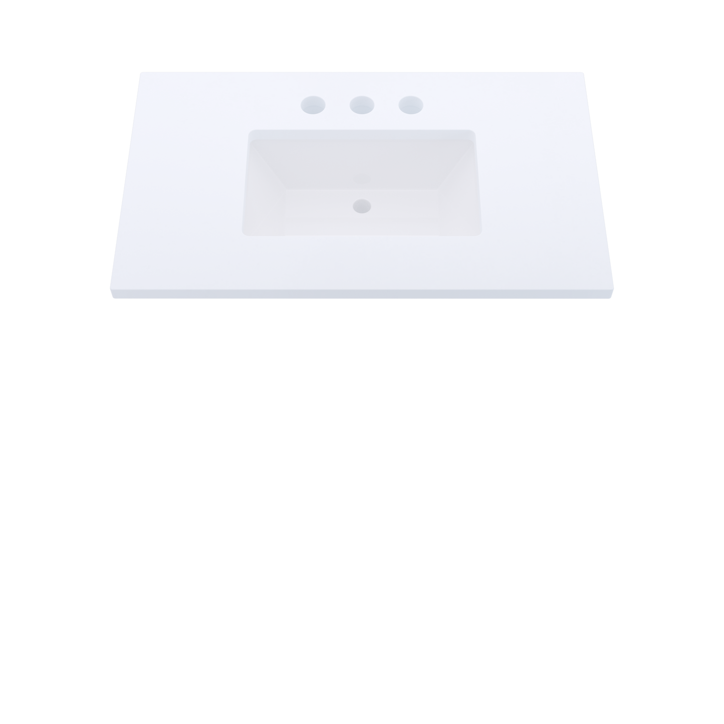 37" Vanderloc Silestone® Quartz Bathroom Vanity Top | Single Rectangle Sink | Centered in Miami White