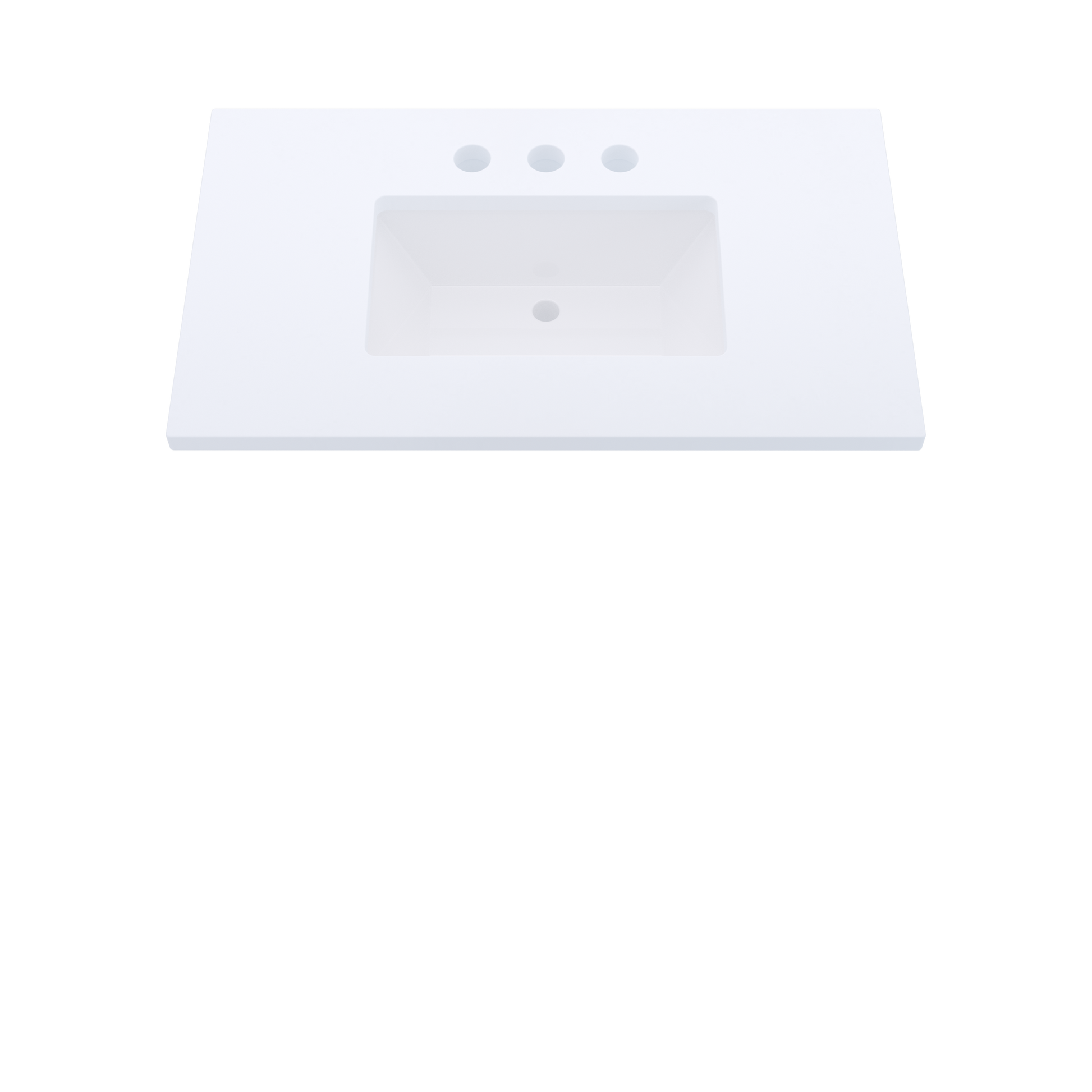 37" Vanderloc Silestone® Quartz Bathroom Vanity Top | Single Rectangle Sink | Centered in Miami White