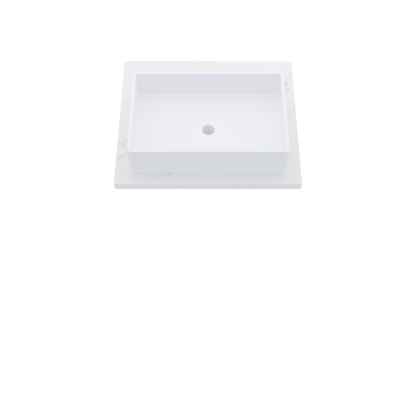 25" Vanderloc Silestone® Quartz Bathroom Vanity Top | Single Vigo Sink | Centered in Et Calacatta Gold