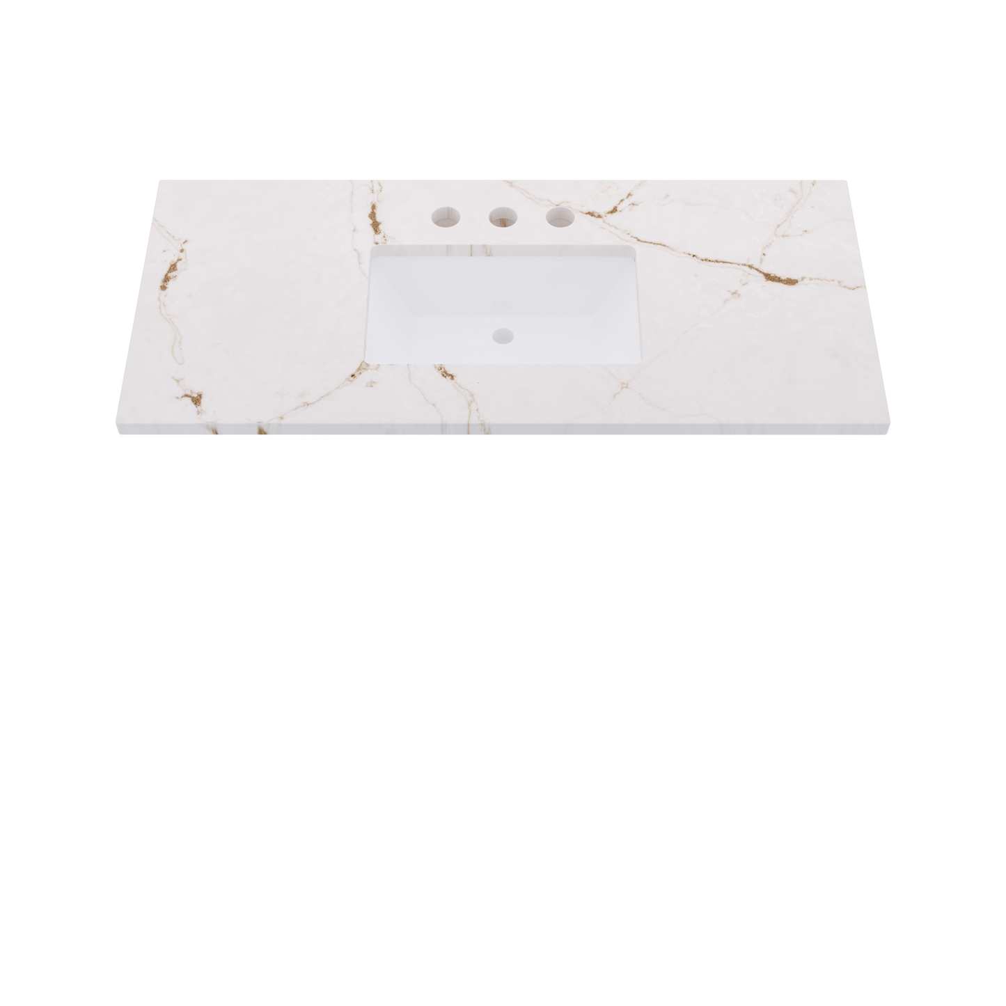 49" Vanderloc Silestone® Quartz Bathroom Vanity Top | Single Rectangle Sink | Centered in Versailles Ivory