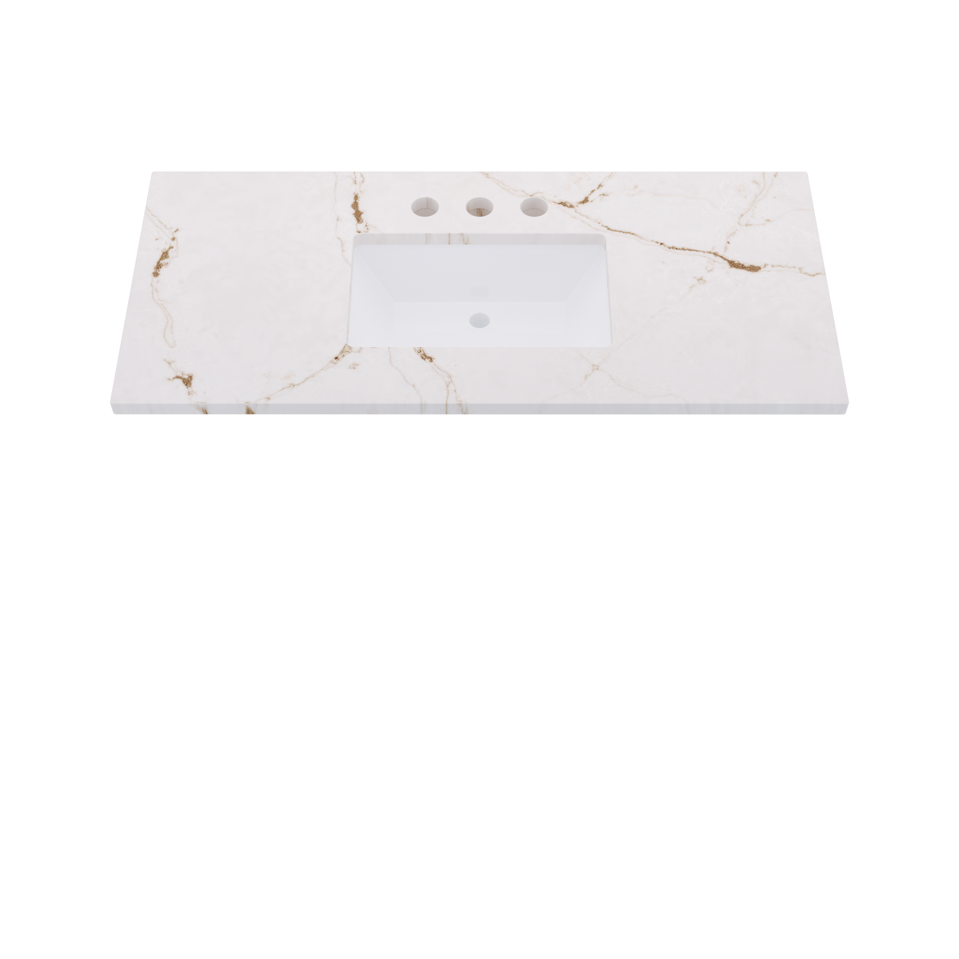 49" Vanderloc Silestone® Quartz Bathroom Vanity Top | Single Rectangle Sink | Centered in Versailles Ivory