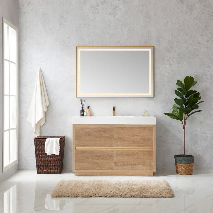 Vinnova Huesca 48-inch single sink bathroom vanity in North American Oak