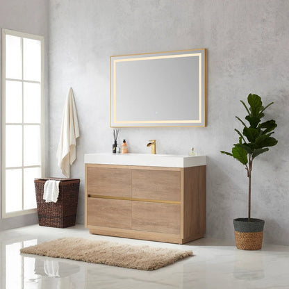 Vinnova Huesca 48-inch single sink bathroom vanity in North American Oak — view 5
