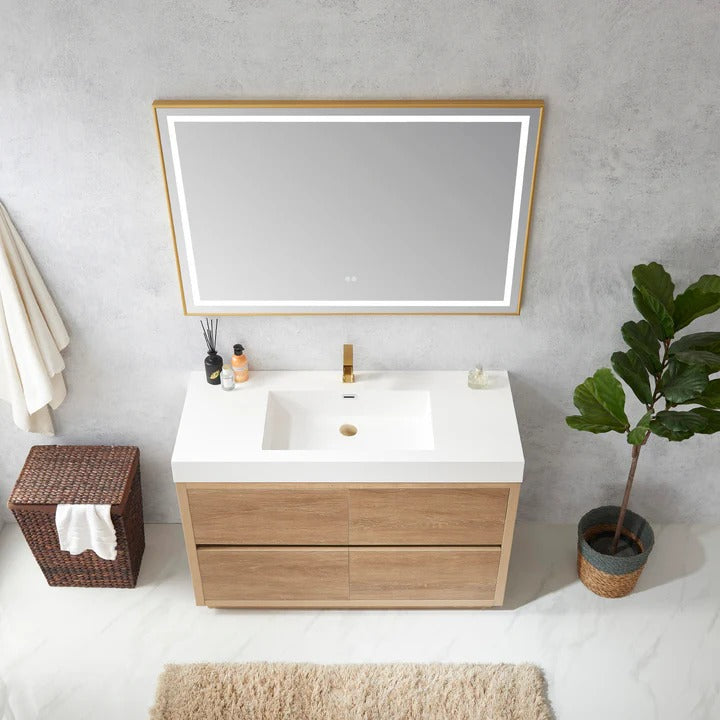 Vinnova Huesca 48-inch single sink bathroom vanity in North American Oak — view 6