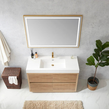 Vinnova Huesca 48-inch single sink bathroom vanity in North American Oak — view 6