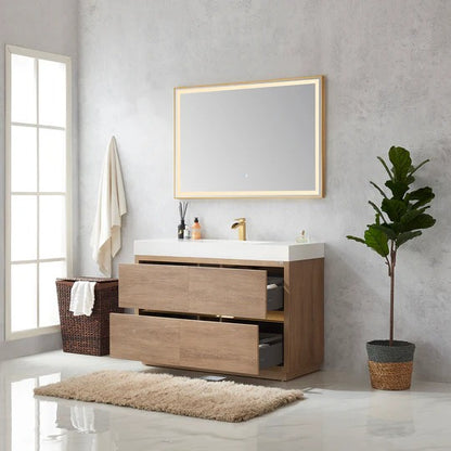 Vinnova Huesca 48-inch single sink bathroom vanity in North American Oak — view 7