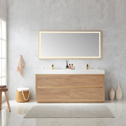 Vinnova Huesca 72-inch double sink bathroom vanity in North American Oak