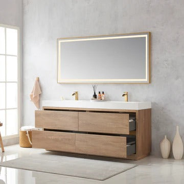 Vinnova Huesca 72-inch double sink bathroom vanity in North American Oak — view 2
