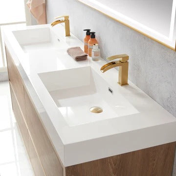 Vinnova Huesca 72-inch double sink bathroom vanity in North American Oak — view 3