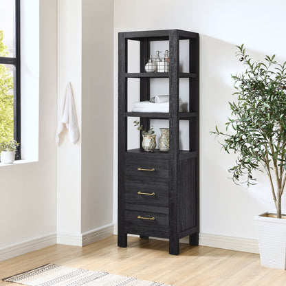 Vinnova, León 22in. Black Storage Cabinet for Bathroom, Kitchen and Living Room