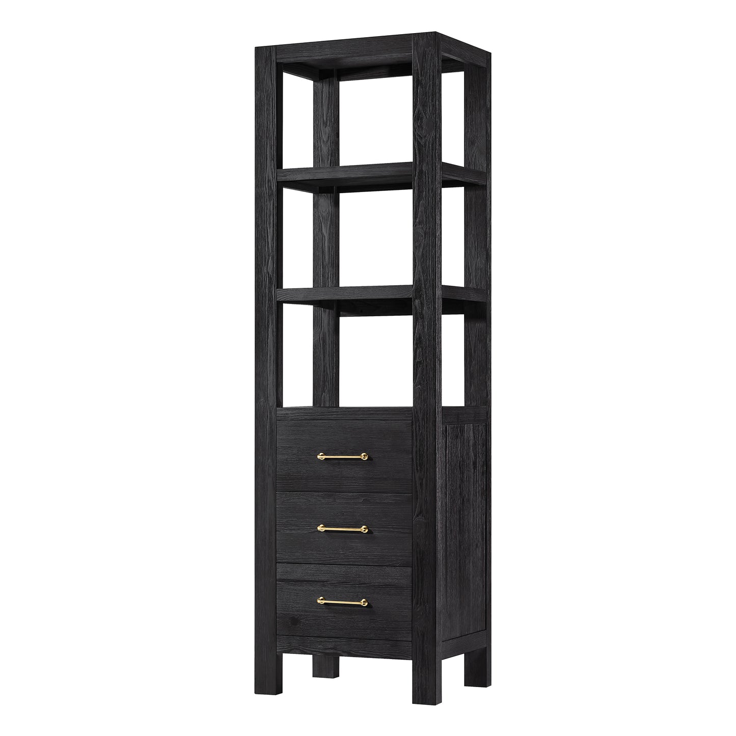 Vinnova, León 22in. Black Storage Cabinet for Bathroom, Kitchen and Living Room