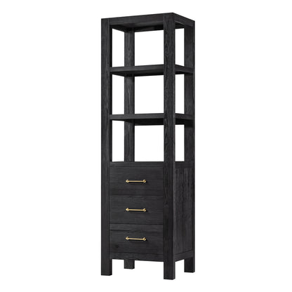 Vinnova, León 22in. Black Storage Cabinet for Bathroom, Kitchen and Living Room