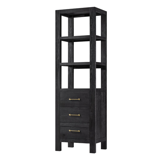 Vinnova, León 22in. Black Storage Cabinet for Bathroom, Kitchen and Living Room