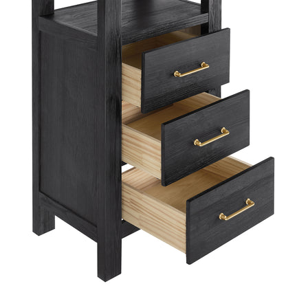 Vinnova, León 22in. Black Storage Cabinet for Bathroom, Kitchen and Living Room