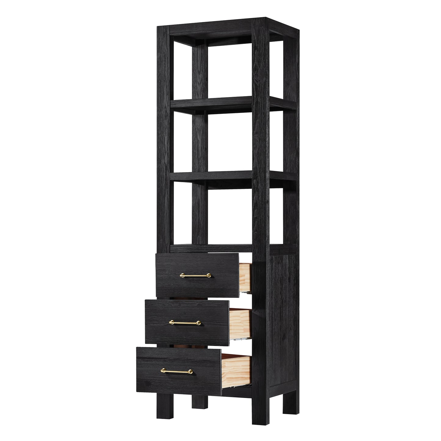 Vinnova, León 22in. Black Storage Cabinet for Bathroom, Kitchen and Living Room