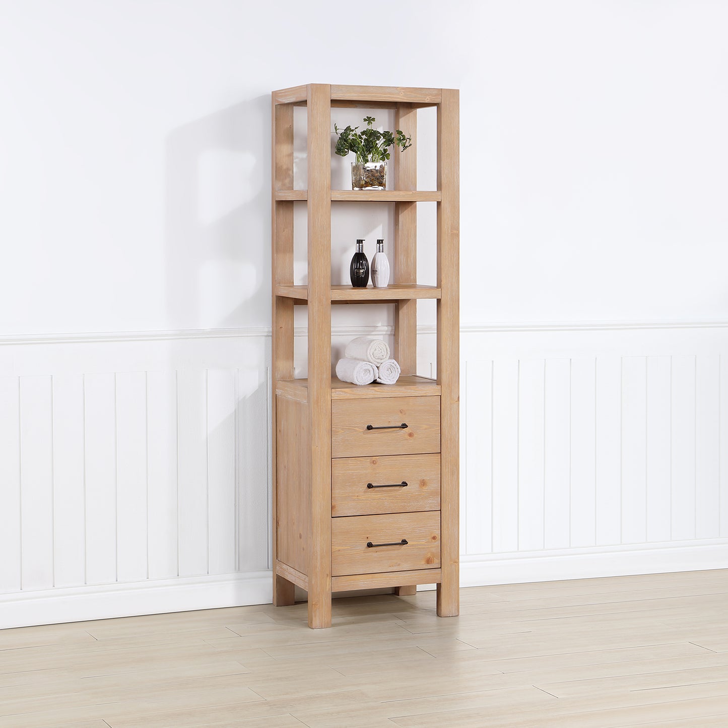 Vinnova, León 22in. Brown Storage Cabinet for Bathroom, Kitchen and Living Room