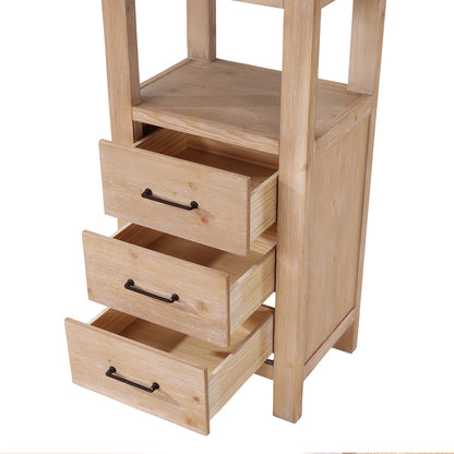 Vinnova, León 22in. Brown Storage Cabinet for Bathroom, Kitchen and Living Room