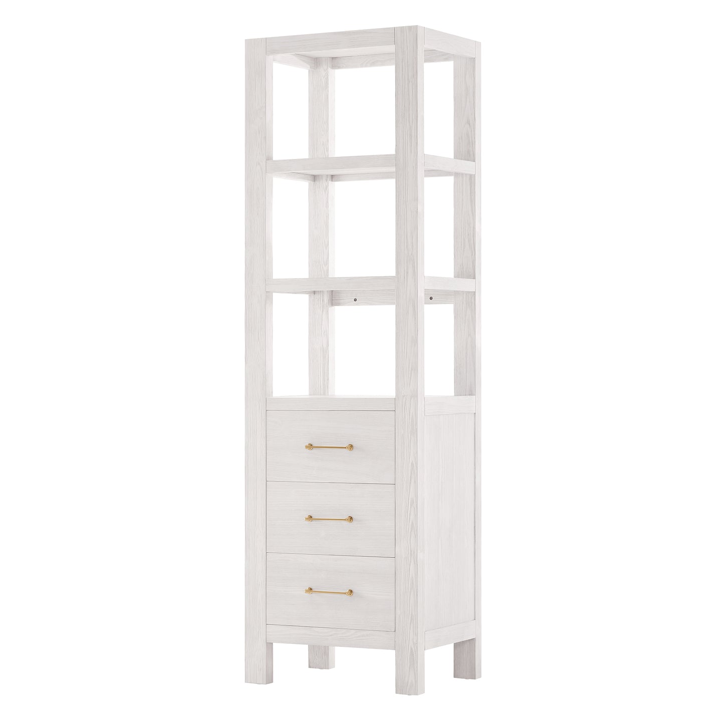 Vinnova, León 22in. Washed White Storage Cabinet for Bathroom, Kitchen and Living Room