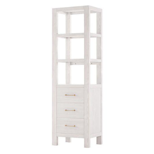 Vinnova, León 22in. Washed White Storage Cabinet for Bathroom, Kitchen and Living Room
