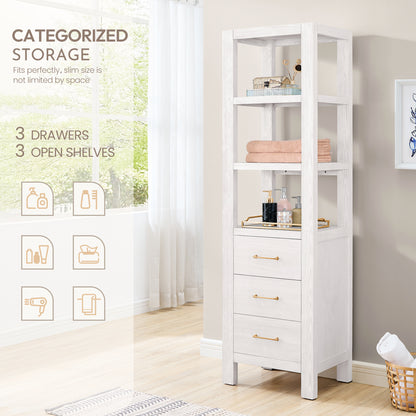 Vinnova, León 22in. Washed White Storage Cabinet for Bathroom, Kitchen and Living Room