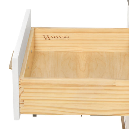 Vinnova, León 22in. Washed White Storage Cabinet for Bathroom, Kitchen and Living Room