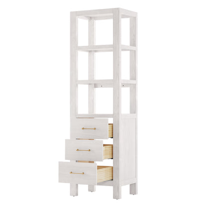 Vinnova, León 22in. Washed White Storage Cabinet for Bathroom, Kitchen and Living Room