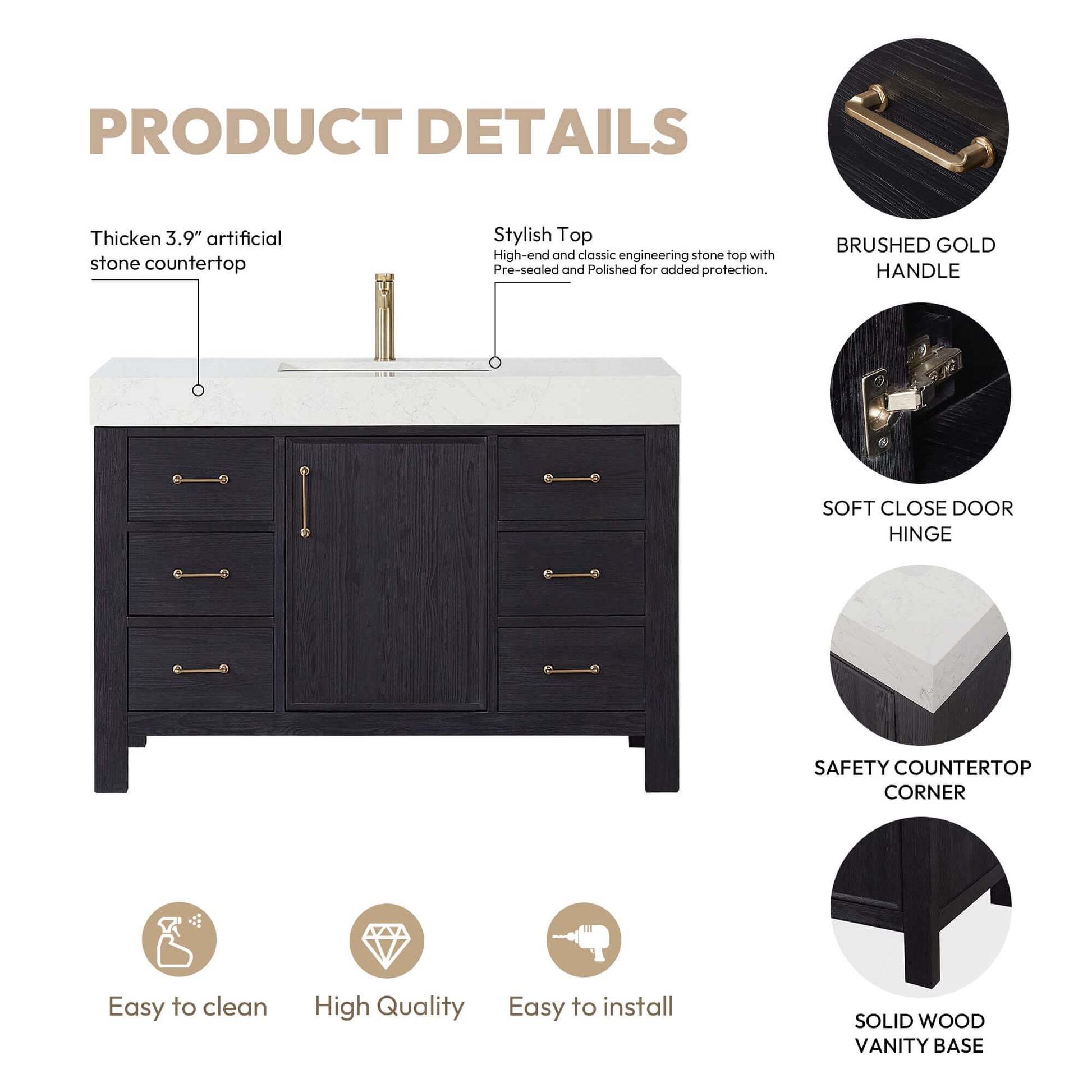 Vinnova León 48" Vanity Free-Standing Single Bathroom