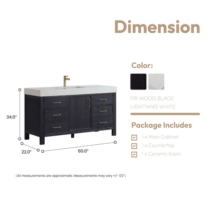 Vinnova León 60" Vanity Free-Standing Single Bathroom