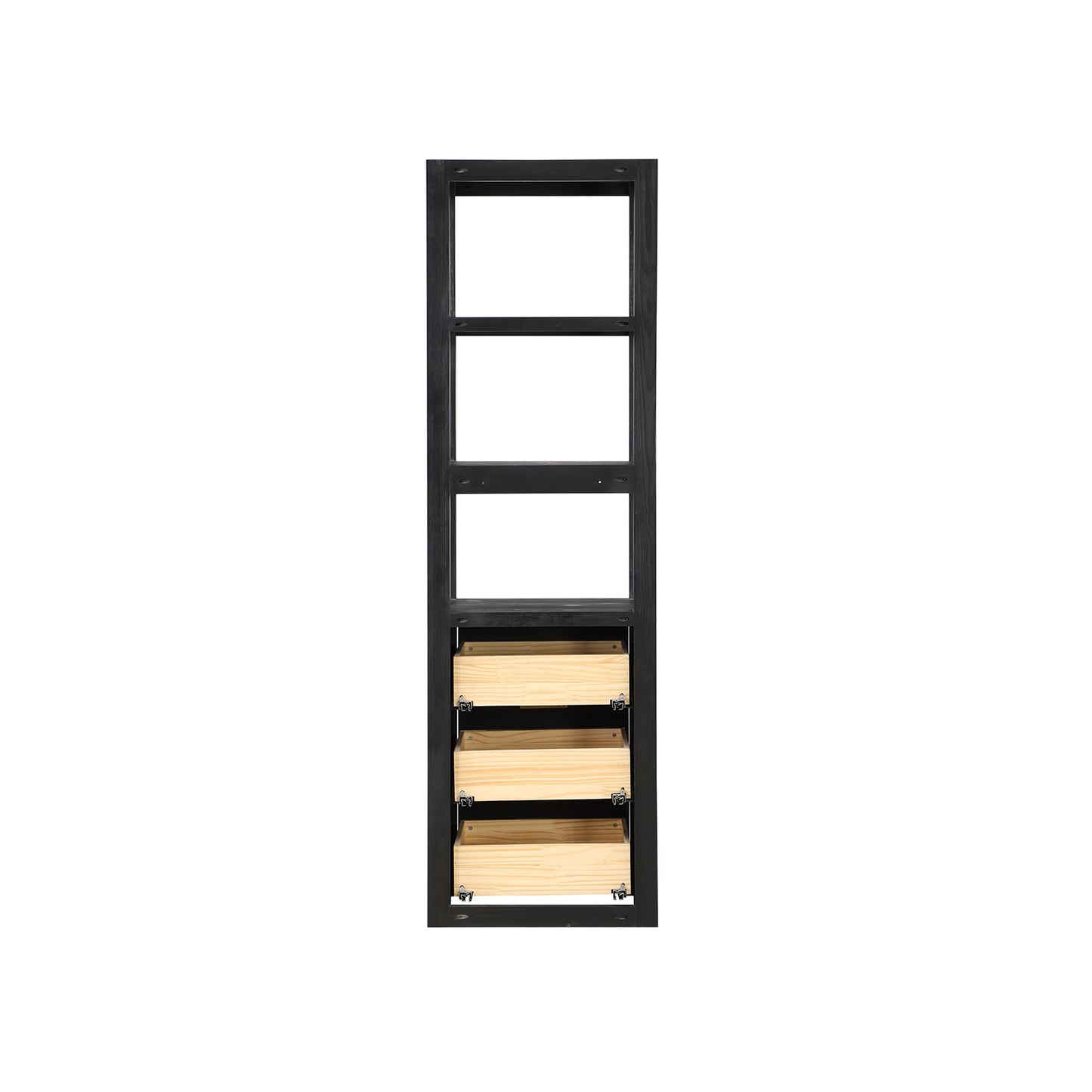 Vinnova, Cádiz 22in. Black Storage Cabinet with 3 Drawers 3 Shelves for Bathroom and Living Room