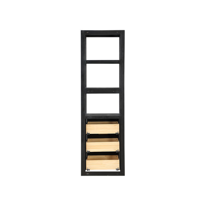 Vinnova, Cádiz 22in. Black Storage Cabinet with 3 Drawers 3 Shelves for Bathroom and Living Room