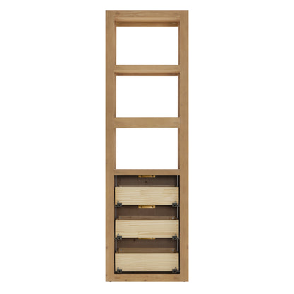 Vinnova, Cádiz 22in. Grey Storage Cabinet with 3 Drawers 3 Shelves for Bathroom and Living Room