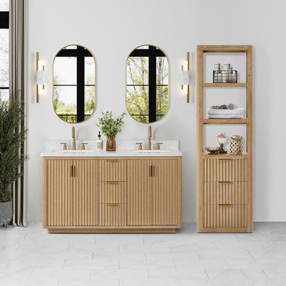 Vinnova, Cádiz 22in. Grey Storage Cabinet with 3 Drawers 3 Shelves for Bathroom and Living Room