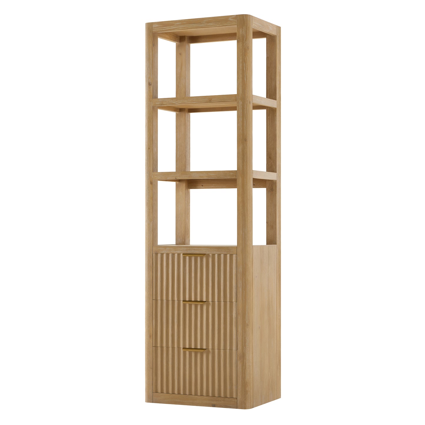 Vinnova, Cádiz 22in. Grey Storage Cabinet with 3 Drawers 3 Shelves for Bathroom and Living Room