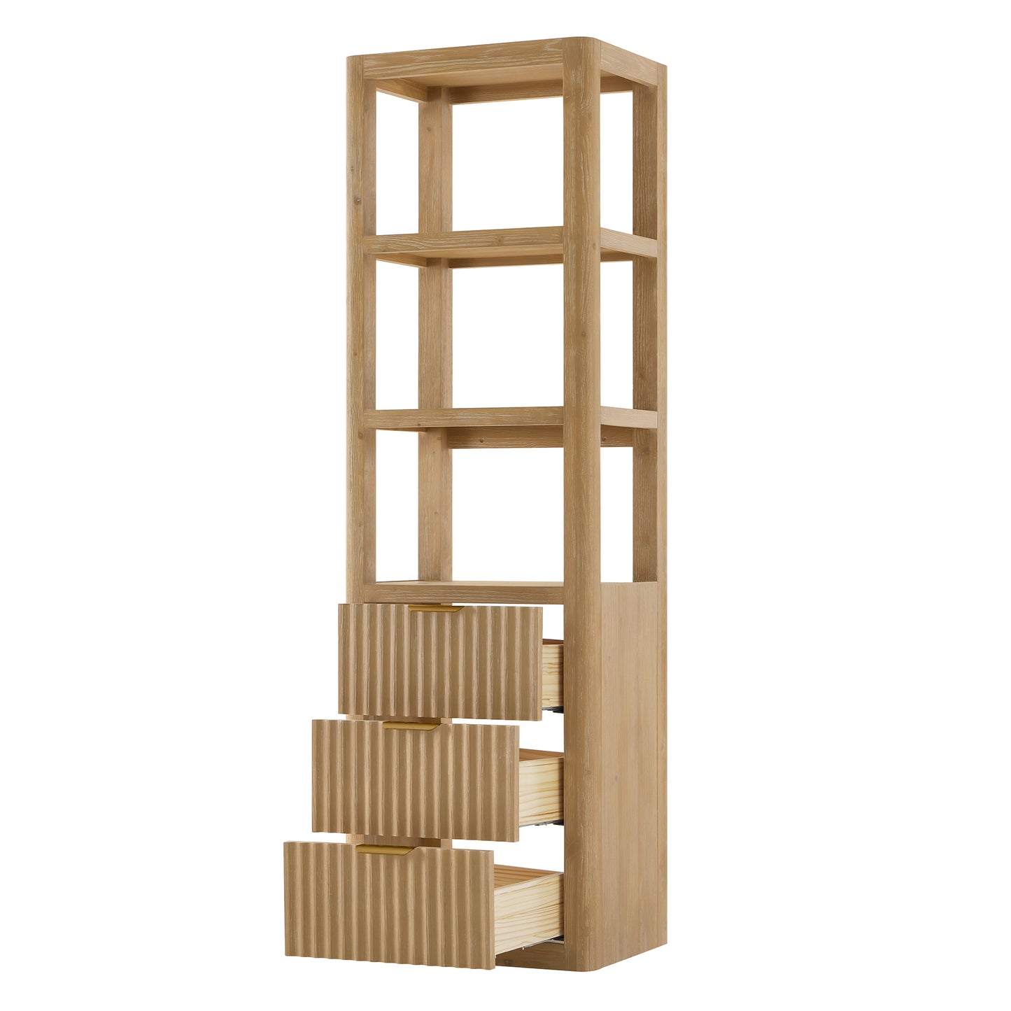 Vinnova, Cádiz 22in. Grey Storage Cabinet with 3 Drawers 3 Shelves for Bathroom and Living Room