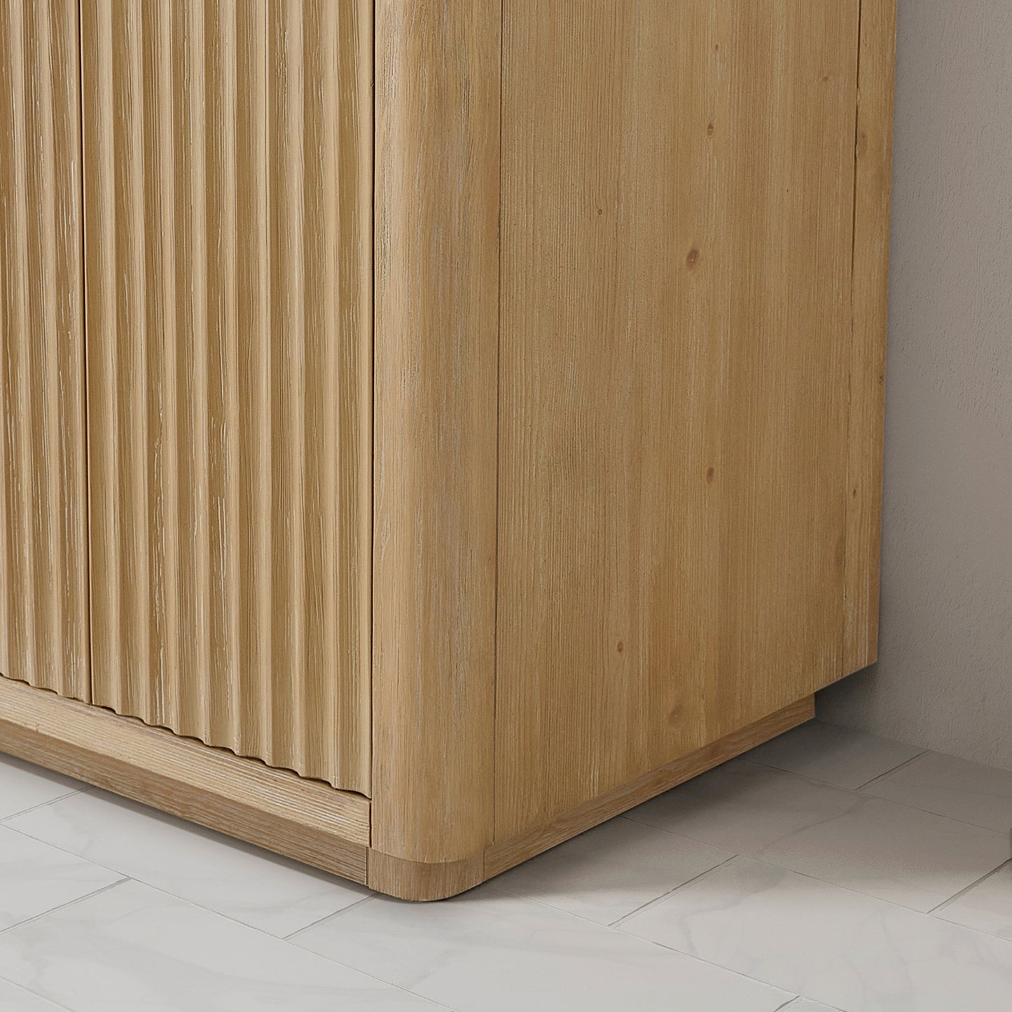 Vinnova, Cádiz 60in. Free-standing Double Bathroom Vanity in Washed Ash Grey with Composite top in Lightning White and Mirror